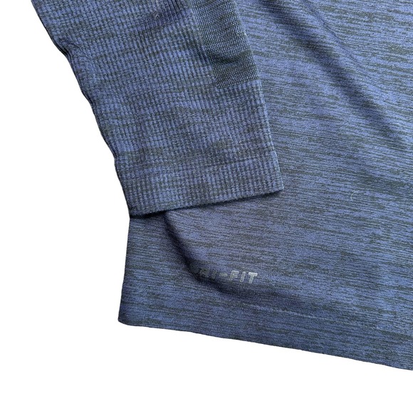 NIKE GOLF Mens Medium Navy Blue Black Long Sleeve Seamless Half Zip Pullover - Picture 5 of 7